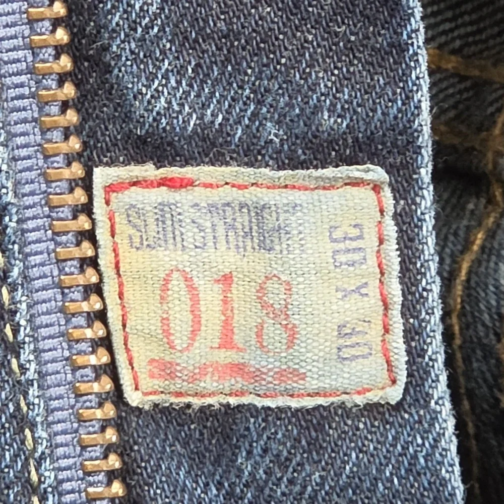 Polo Ralph Lauren 018 Slim Straight NY Jeans Mens 30x30 Dark Wash Blue RL Logo
